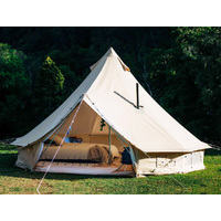 5M Commercial 8-12ppl Glamping Bell Tent Ultra Thick 360GSM Cotton Canvas Camping Tent