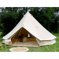 6M Commercial 12-16ppl Glamping Bell Tent Ultra Thick 360GSM Cotton Canvas Camping Tent