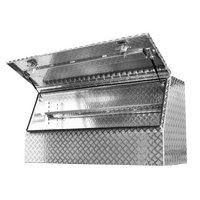 Aluminium Checker Plate Half Side Opening Door Toolbox With Adjustable Shelf (1700MM X 600MM X 850MM)